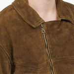 Giacca in suede con cintura in marrone Mm6 maison margiela - uomo 