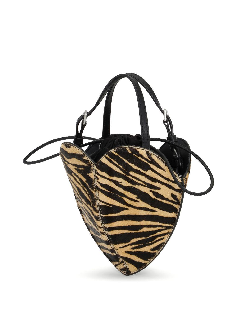 Borsa heart con stampa animalier 