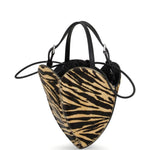 Borsa heart con stampa animalier 