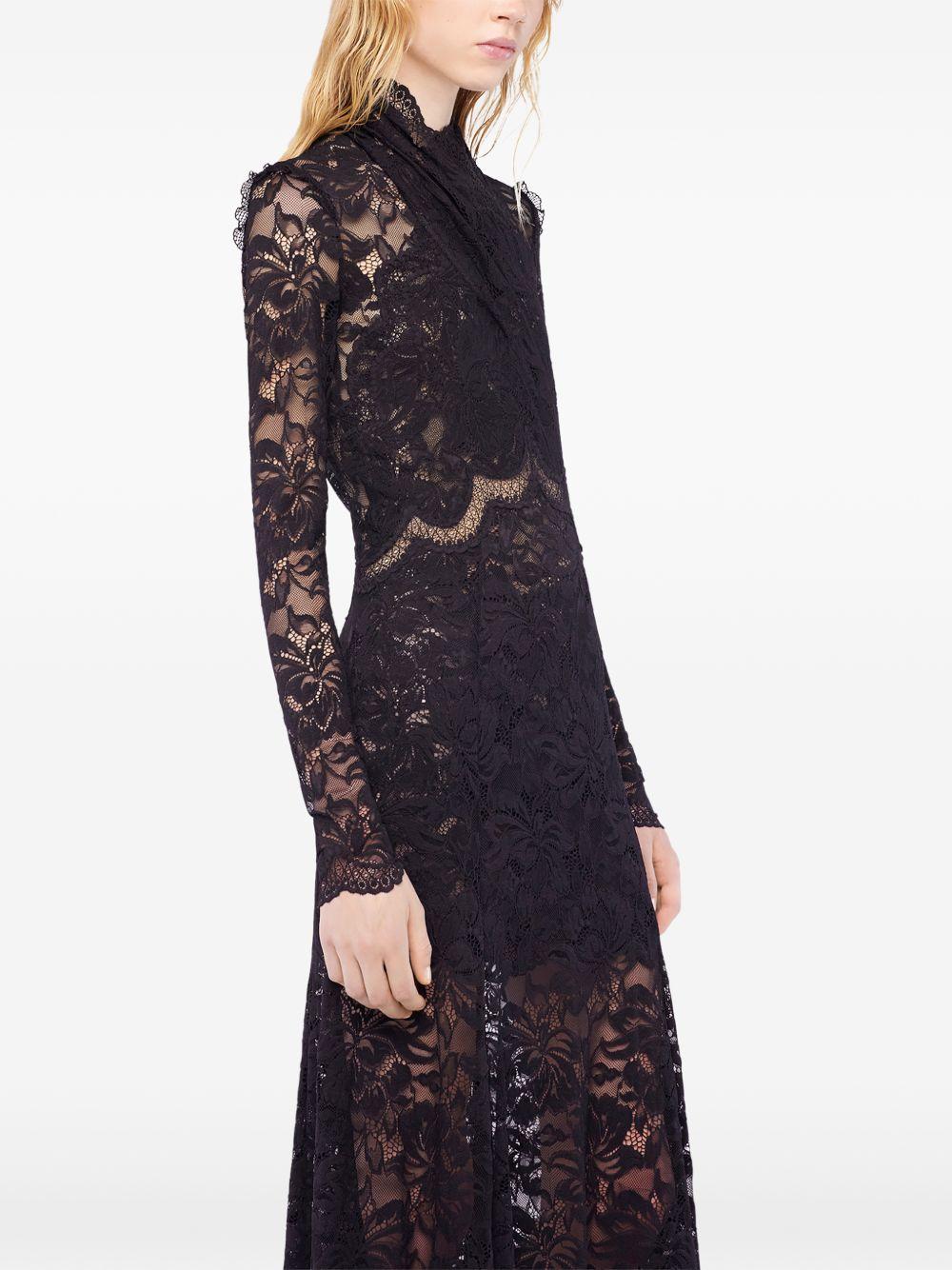 Abito lungo in pizzo nero Rabanne - donna 