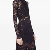 Abito lungo in pizzo nero Rabanne - donna 