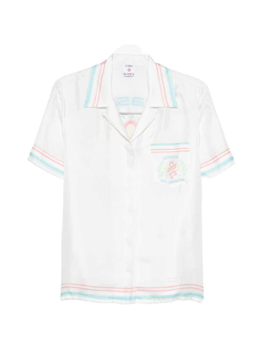 Camicia con stampasul retro in bianco Casablanca - donna 