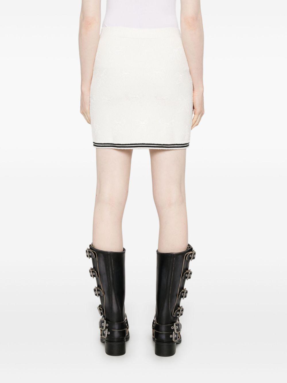 Minigonna con fiocco jacquard in bianco Self-portrait - donna 