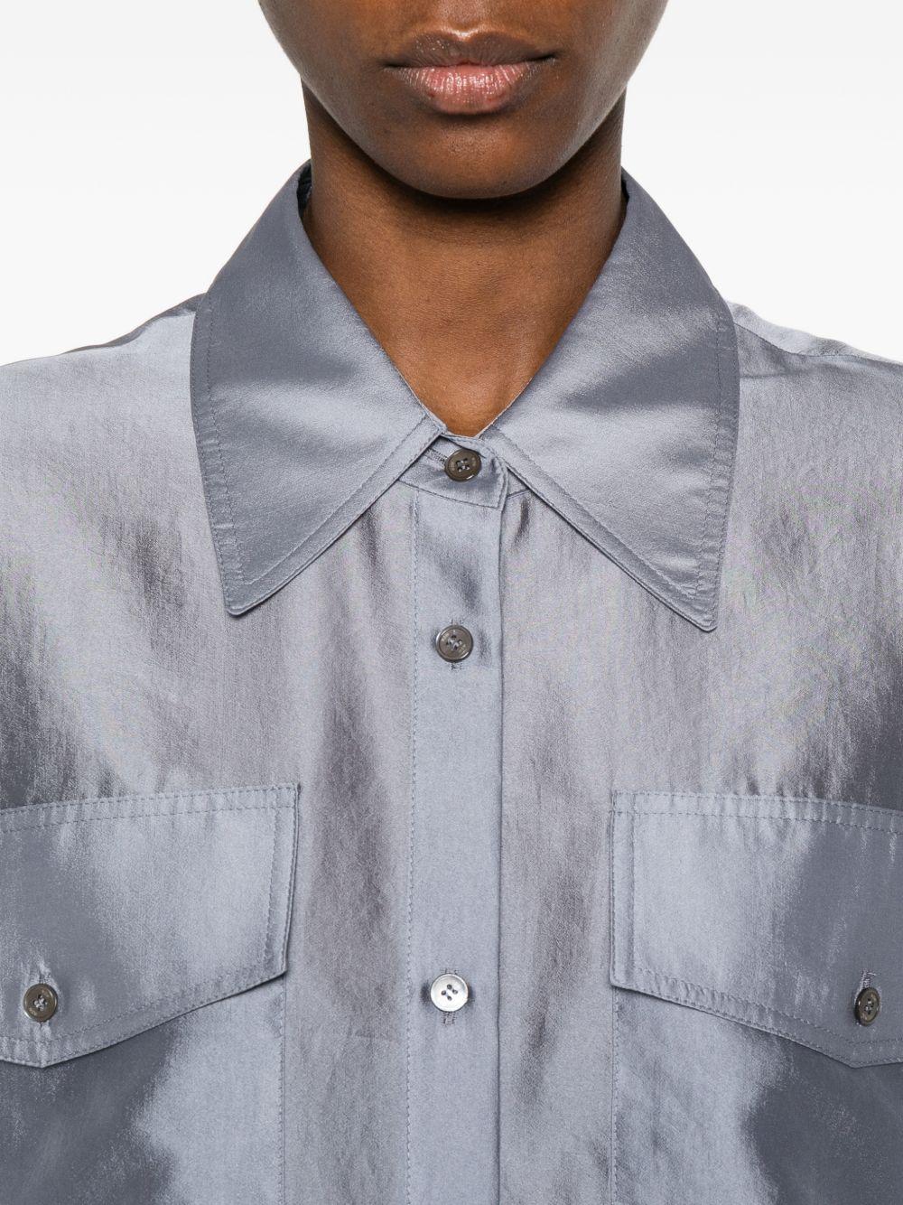 Camicia con design satinato in grigio R2w - donna 