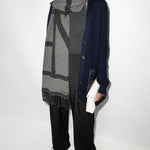 Sciarpa con stampa monogramma in grigio - donna 