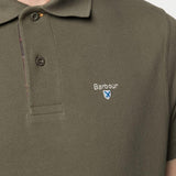 Polo con ricamo in verde oliva - BARBOUR uomo 