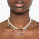 Collana con ciondolo di perle leanne color crema Vivienne westwood - donna 
