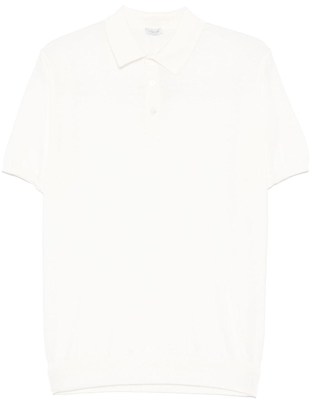 Polo in cotone in bianco Caruso - uomo 