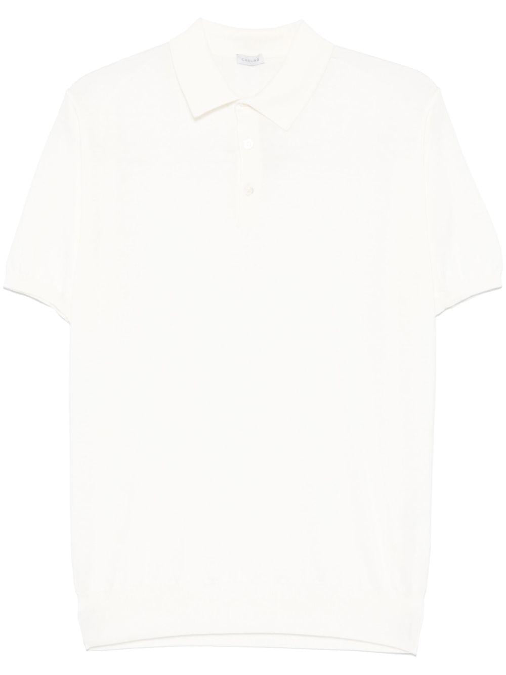 Polo in cotone in bianco Caruso - uomo 