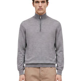 Maglione mezza zip in cashmere grigio 