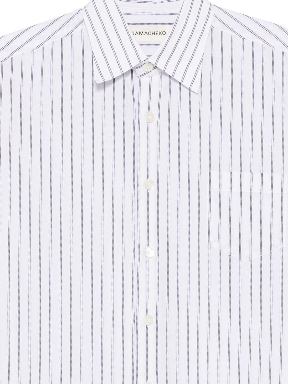 Camicia a righe con colletto classico in bianco Namacheko - uomo 
