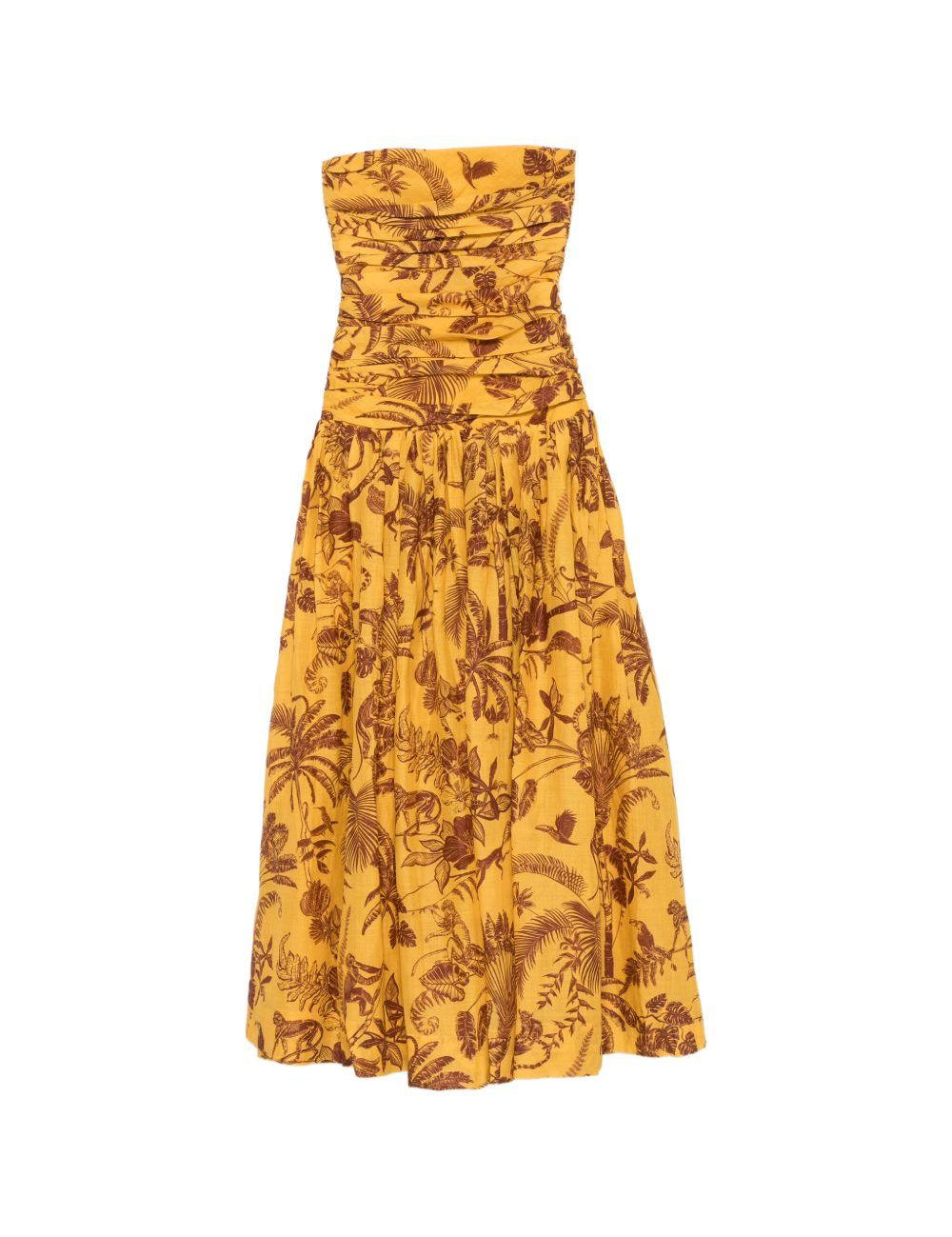abito lungo senza spalline in giallo ALEMAIS - donna 