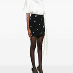 Minigonna con strass in nero David Koma - donna 