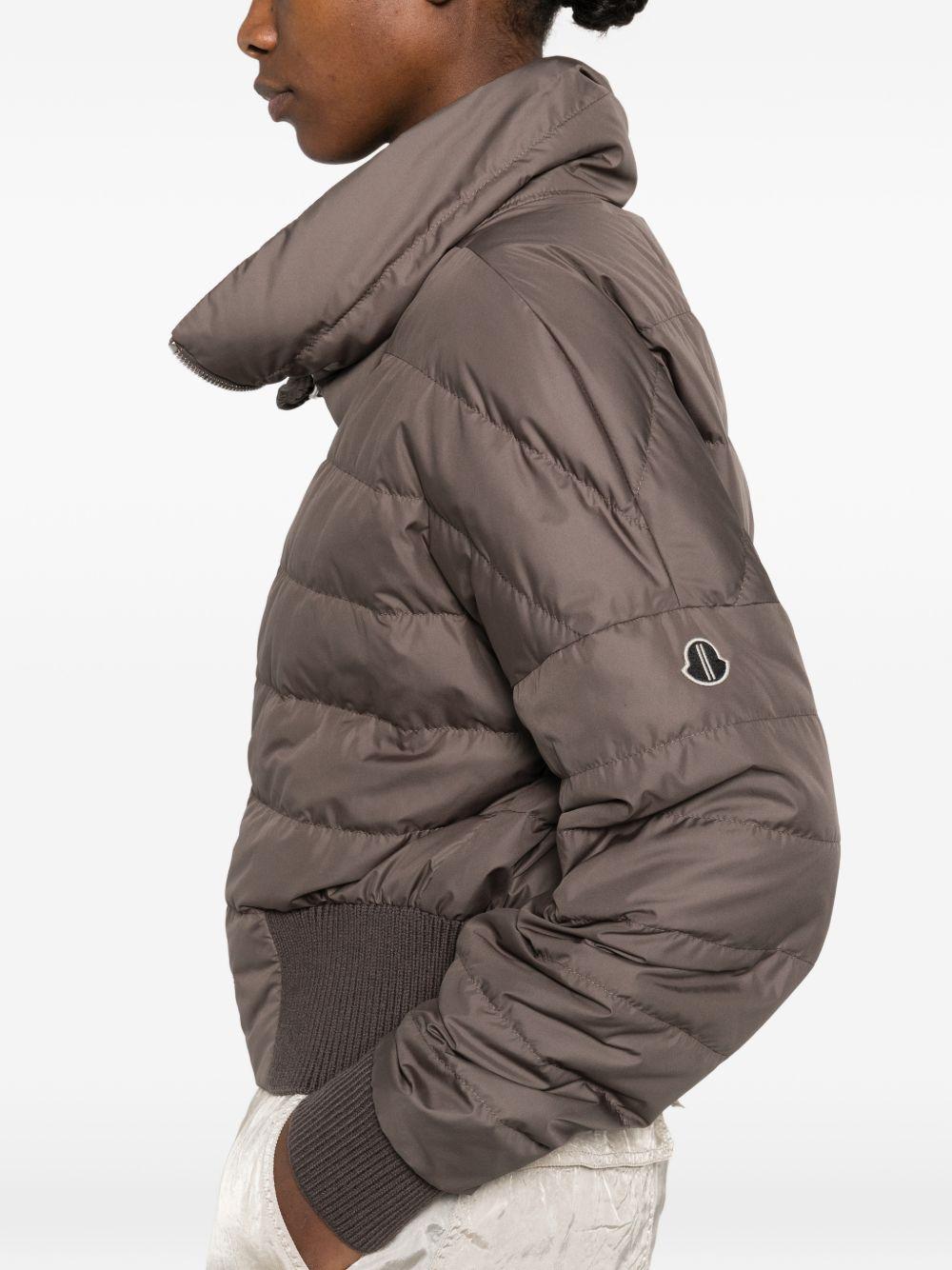 Giacca crop trapuntata in marrone Rick Owens x Moncler - unisex<BR/> 