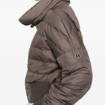 Giacca crop trapuntata in marrone Rick Owens x Moncler - unisex<BR/> 