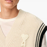 Gilet con scollo a v ami de coeur in beige Ami paris - unisex 