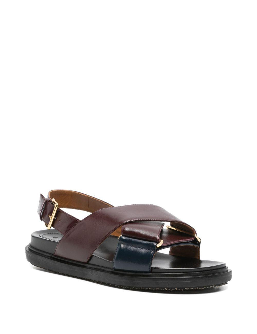 Sandali fb criscross in nero e marrone Marni - donna 