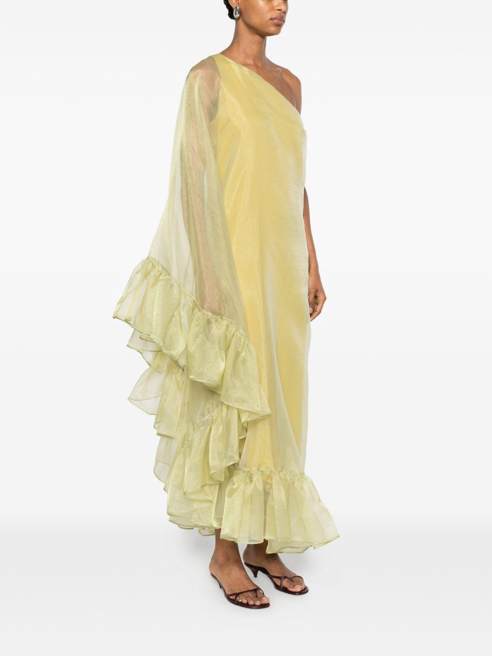 Abito lungo monospalla Cicogna in giallo taller marmo - donna<BR/> 
