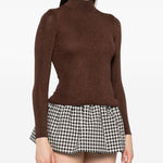 Maglia a collo alto in marrone Self-portrait - donna 