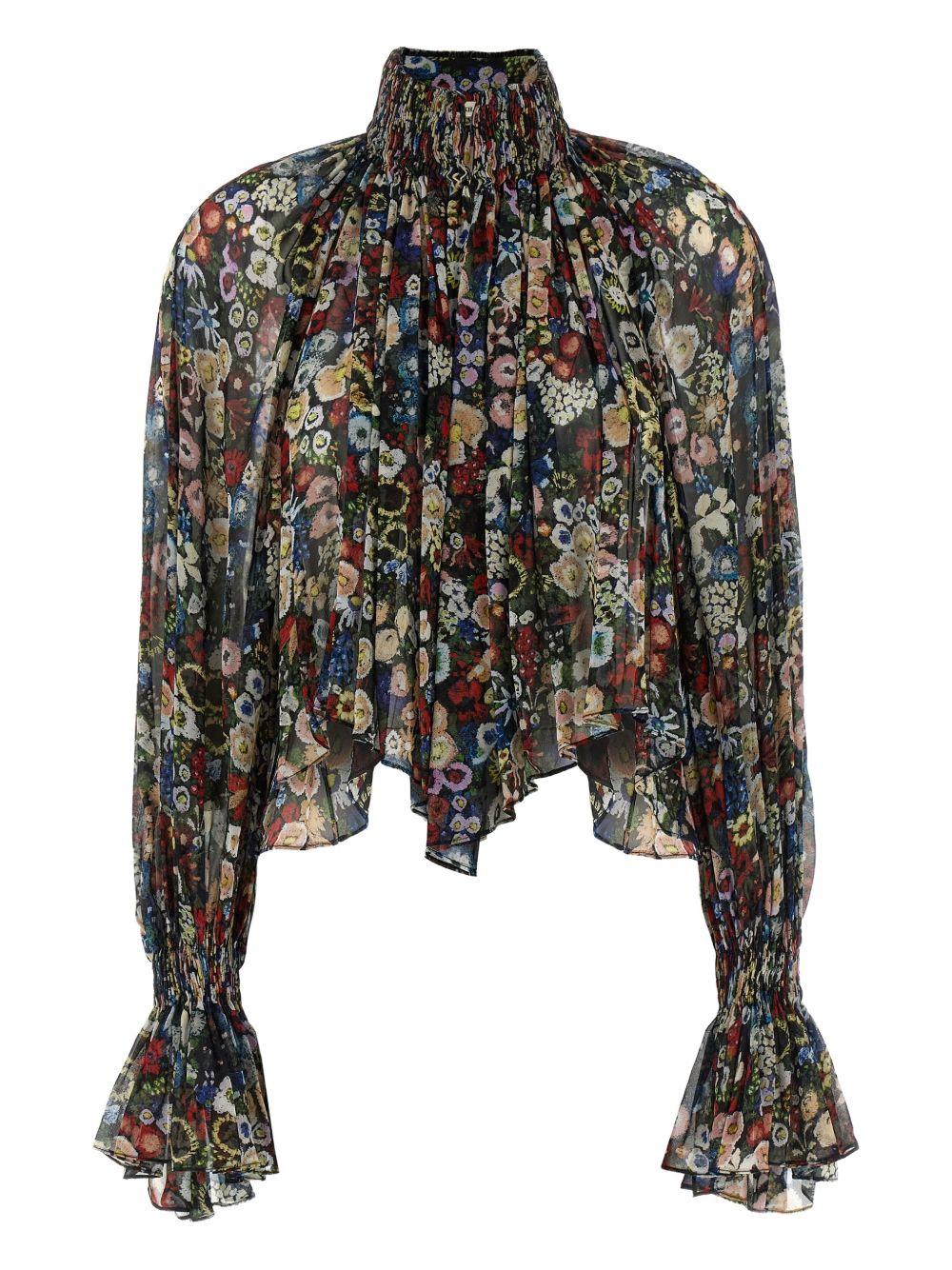 Blusa a fiori in nero Khaite - donna 