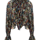 Blusa a fiori in nero Khaite - donna 