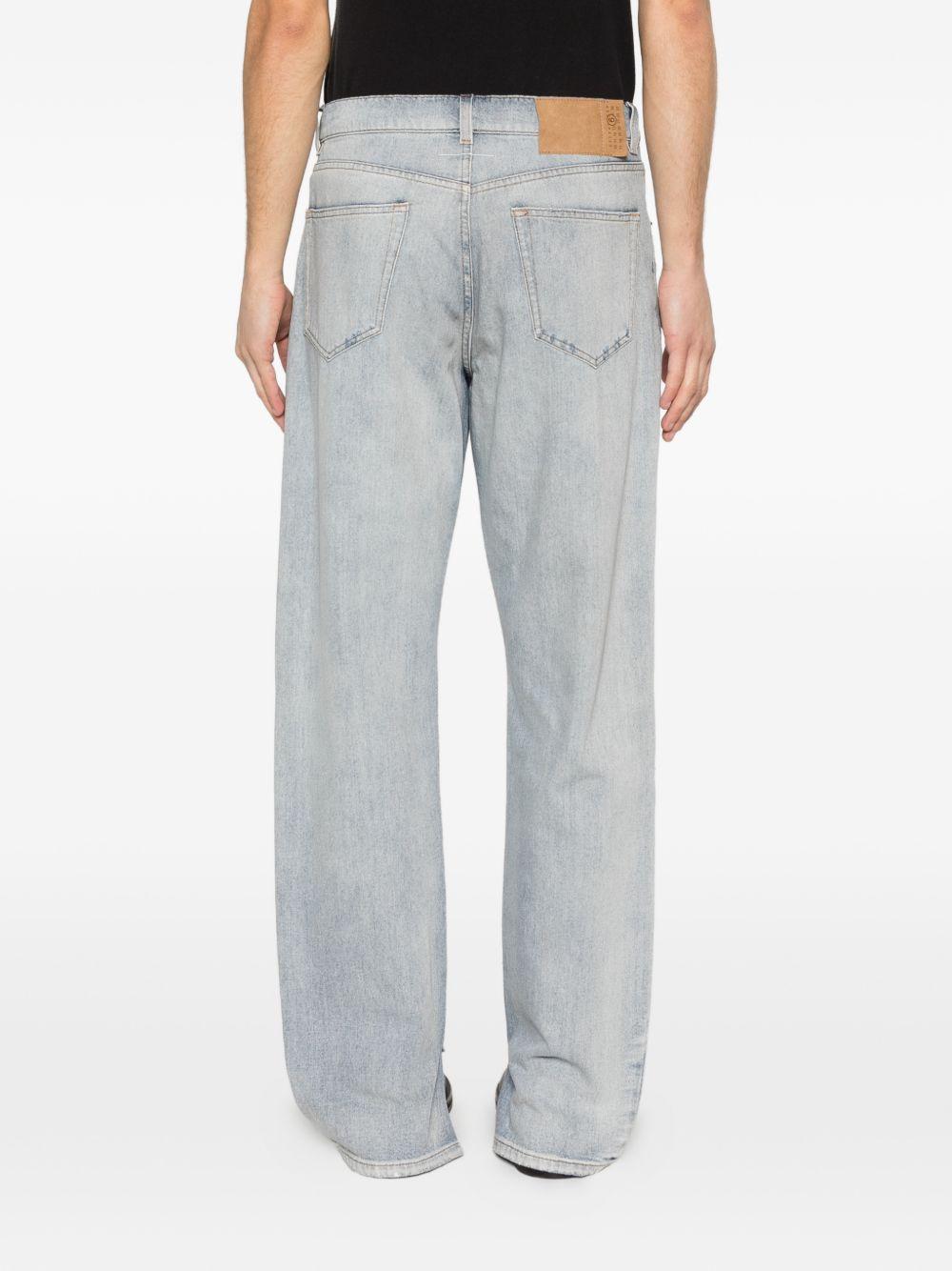 Jeans con effetto vissuto in blu Mm6 maison margiela - uomo 