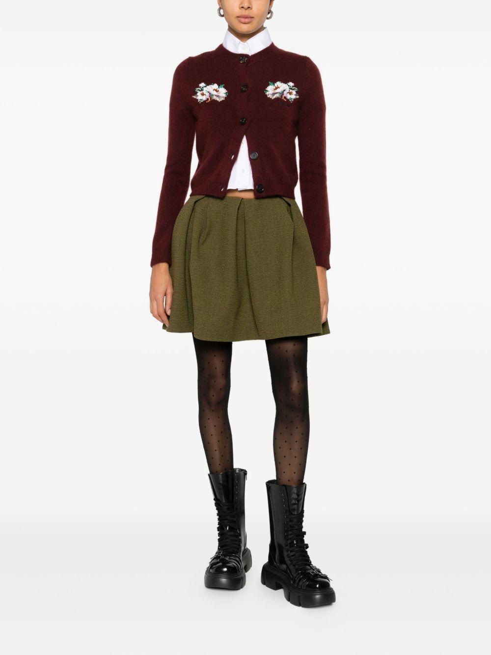 Cardigan con ricamo florele in bordeaux Shushu/tong - donna 