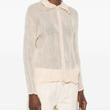 Top a maniche lunghe con design plissettato in avorio Issey miyake  - donna 