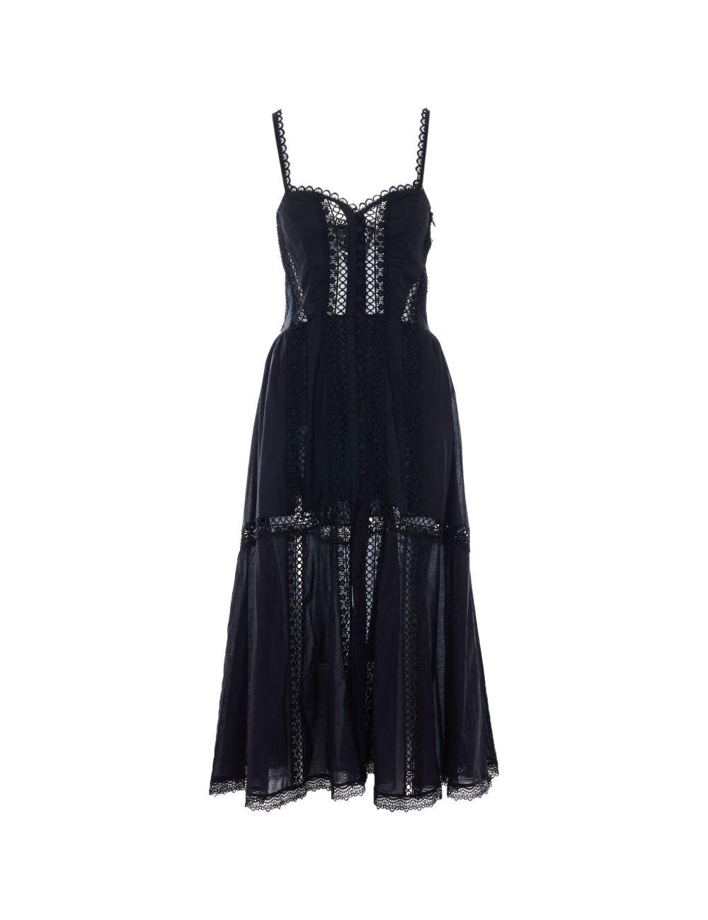 Abito con inserti in pizzo dafelle in nero Charo ruiz ibiza 1989 - donna 