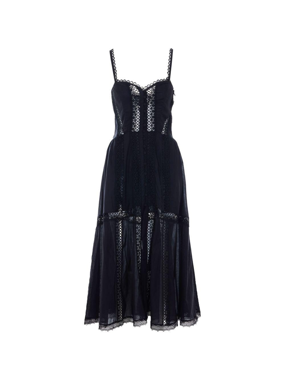 Abito con inserti in pizzo dafelle in nero Charo ruiz ibiza 1989 - donna 