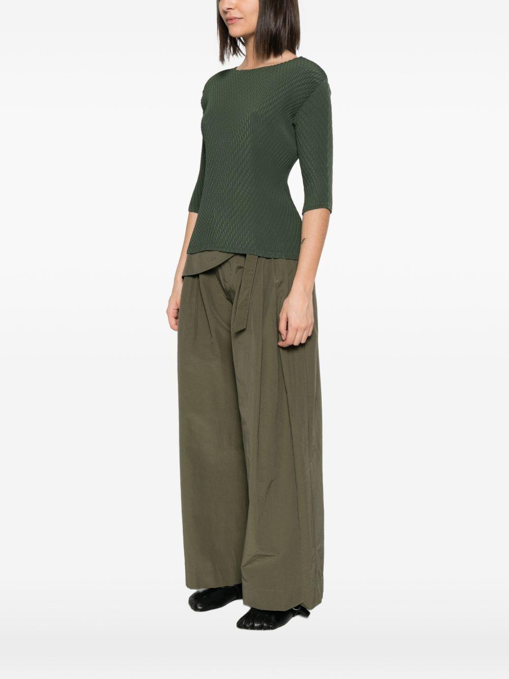 Top effetto plissé in verde Issey miyake - donna 