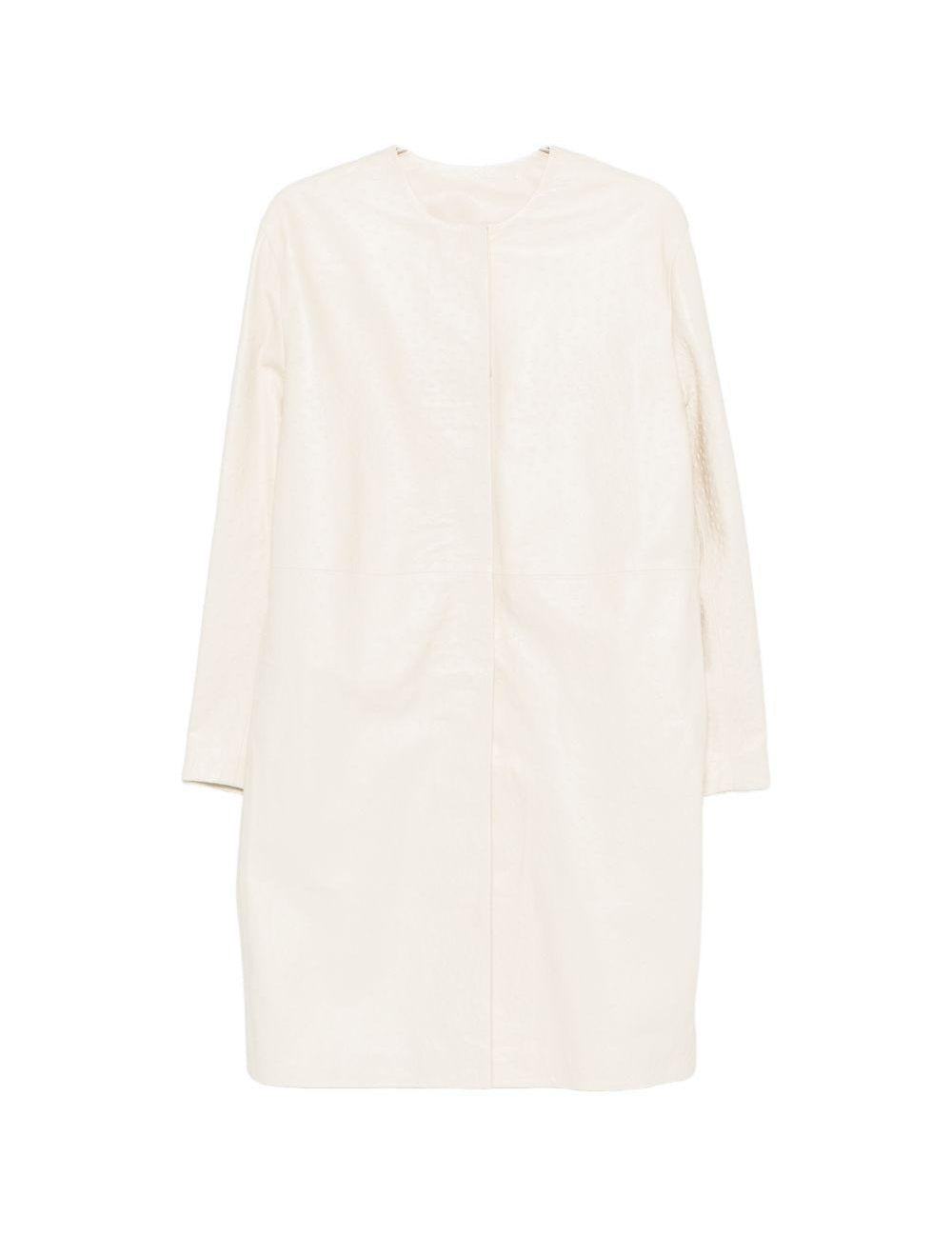 Cappotto monopetto senza colletto in bianco LouLou de Saison - donna 