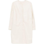 Cappotto monopetto senza colletto in bianco LouLou de Saison - donna 