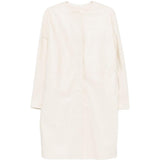 Cappotto monopetto senza colletto in bianco LouLou de Saison - donna 