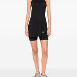 Abito sportivo con shorts e logo in nero 