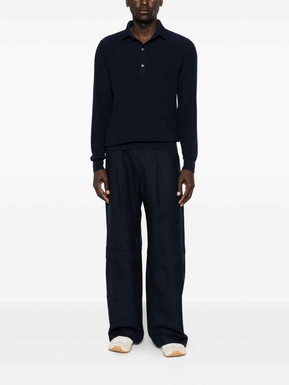 Polo a costine in blu Lardini - uomo 