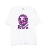 T-shirt con logo in bianco A bathing ape - uomo 