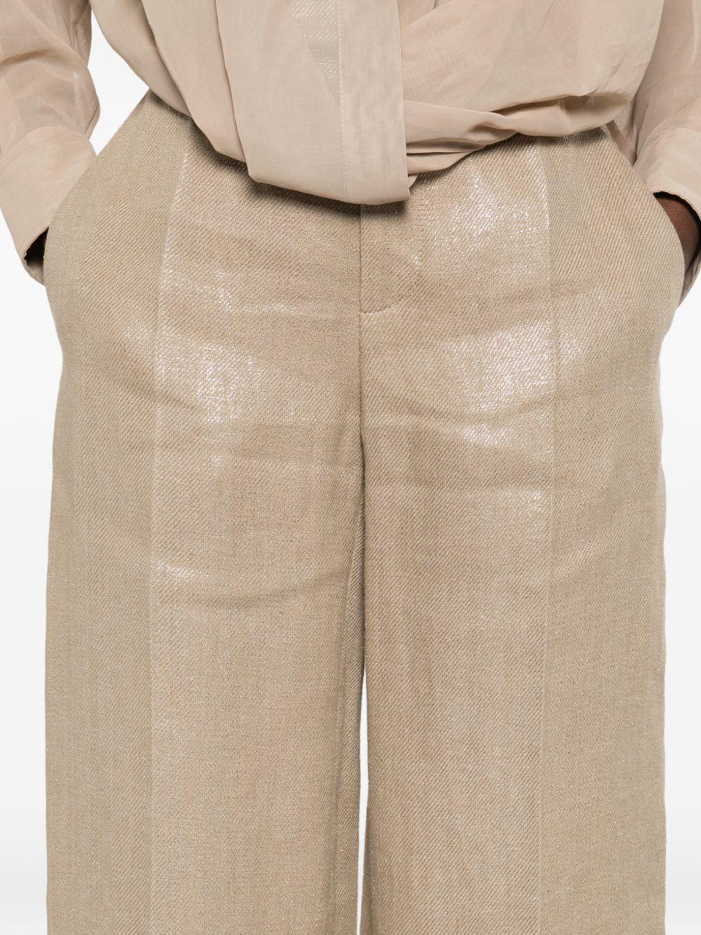 Pantaloni in lurex in beige Brunello cucinelli - donna 