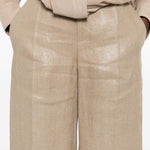 Pantaloni in lurex in beige Brunello cucinelli - donna 