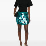 Minigonna con paillettes gabrina in verde Dries van noten - donna 