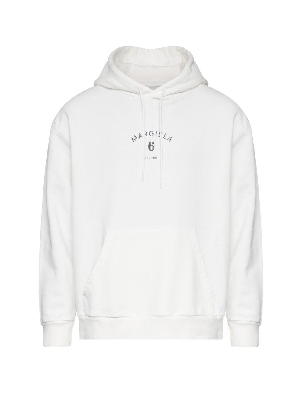 Felpa con cappuccio in bianco Mm6 maison margiela - uomo 
