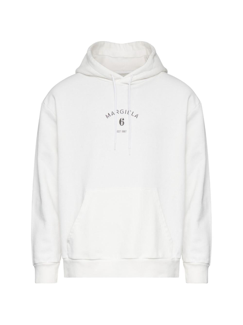 Felpa con cappuccio in bianco Mm6 maison margiela - uomo 