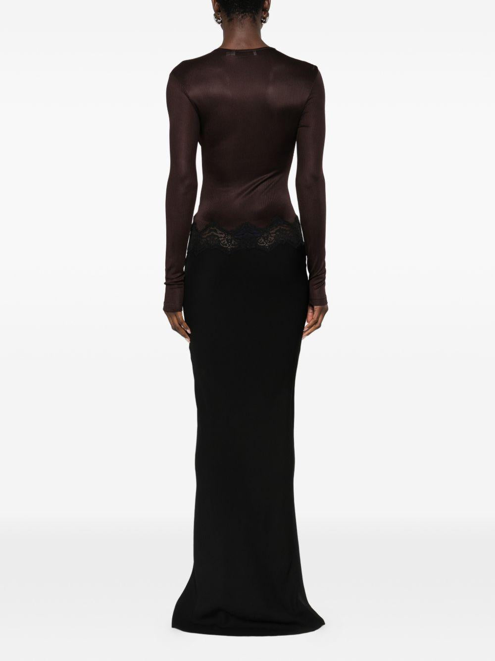 Abito da sera con dettagli in pizzo in nero Christopher esber - donna 