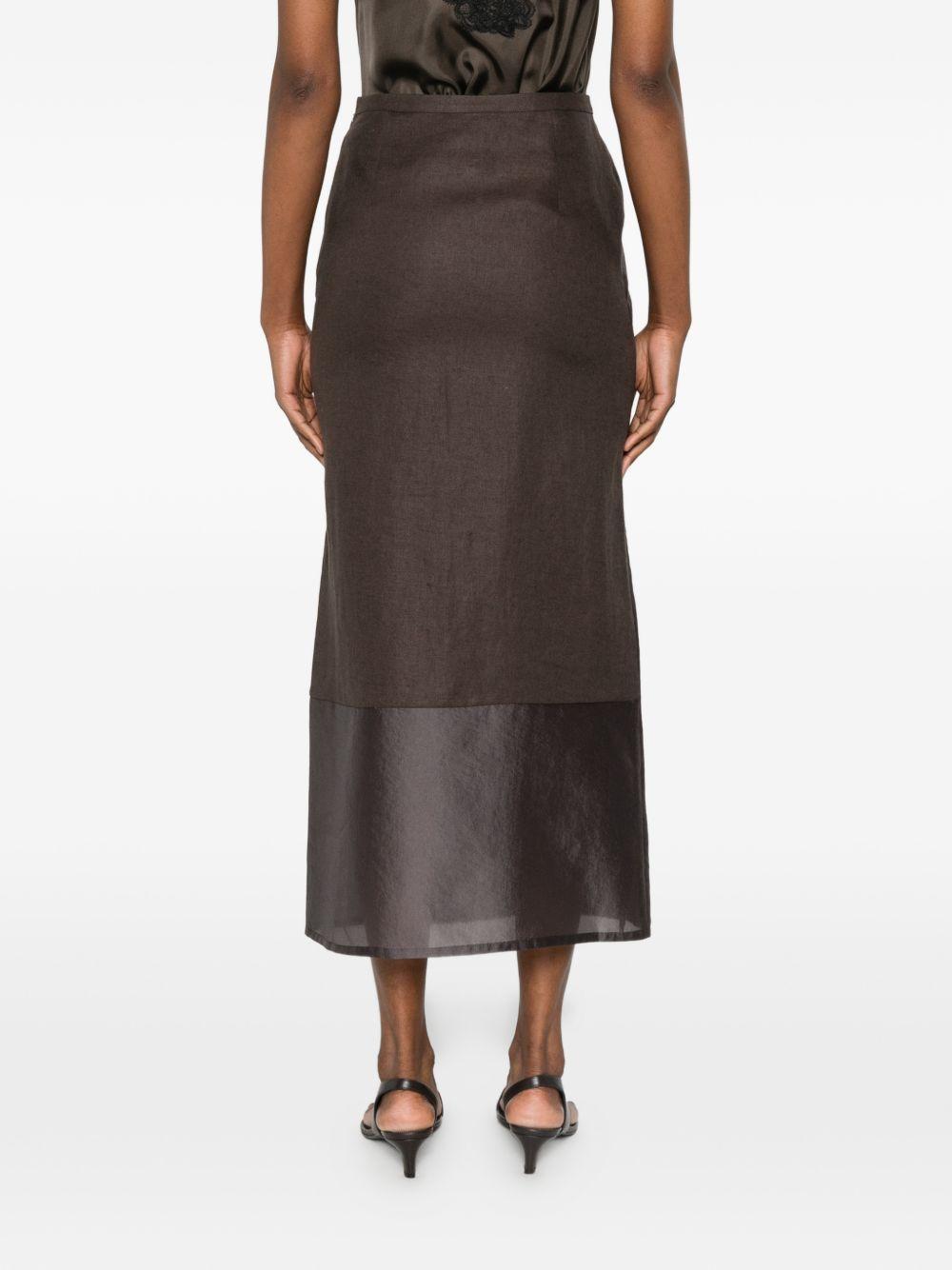 Gonna amora in organza in marrone R2w - donna 