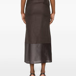 Gonna amora in organza in marrone R2w - donna 