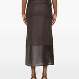 Gonna amora in organza in marrone R2w - donna 