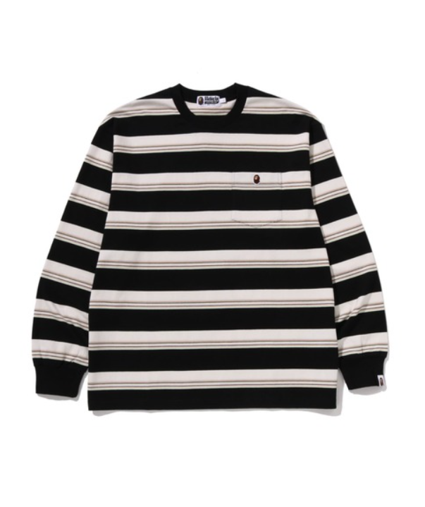 T-shirt a righe a maniche lunghe multicolore A bathing Ape - uomo 