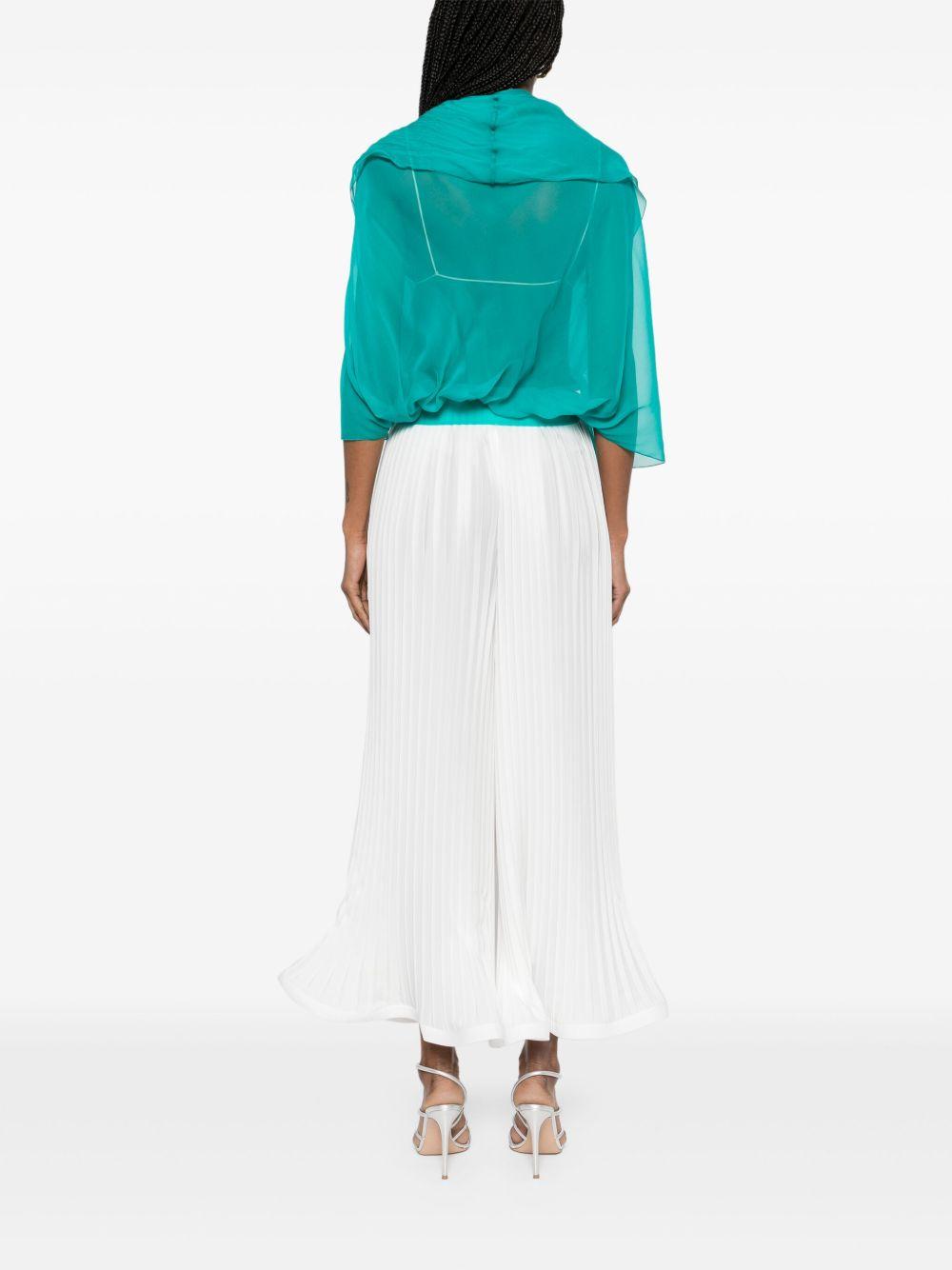 Top in seta in blu Alberta ferretti - donna 