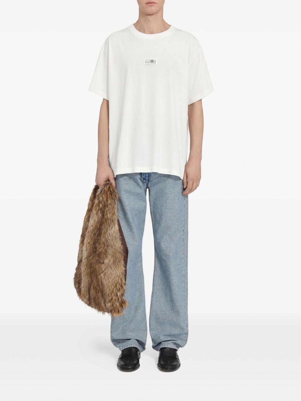 T-shirt girocollo con logo in bianco Mm6 maison margiela - uomo 