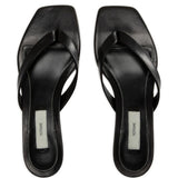 Sandali infradito in nappa in nero 
